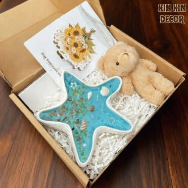 Set quà tặng nến thơm sao biển + gấu bông mini, nến vỏ sò đại dương kèm thiệp - 88.000 3