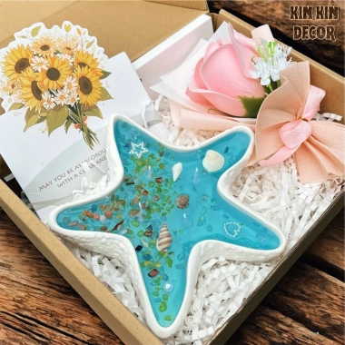 Set quà tặng nến thơm sao biển + gấu bông mini, nến vỏ sò đại dương kèm thiệp - 88.000 6