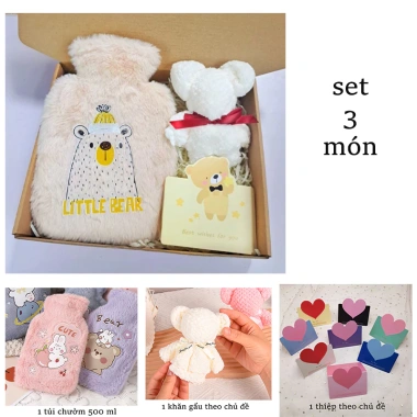 Set quà tặng sinh nhật & Valentine nữ - Túi sưởi chườm bụng 110k giảm giá, ấm áp