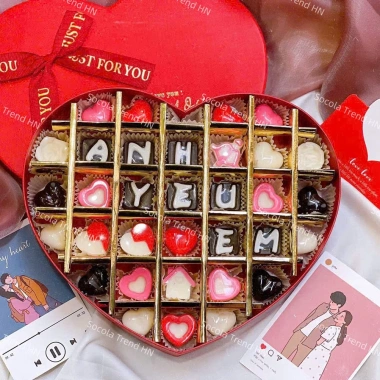 Set Quà Tặng Socola Valentine Cao Cấp – Viên Trái Tim & Truffles, kèm thiệp, giao nhanh 2h, 179k 2