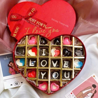 Set Quà Tặng Socola Valentine Cao Cấp – Viên Trái Tim & Truffles, kèm thiệp, giao nhanh 2h, 179k 3