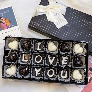 Set Quà Tặng Socola Valentine Cao Cấp – Viên Trái Tim & Truffles, kèm thiệp, giao nhanh 2h, 179k 5
