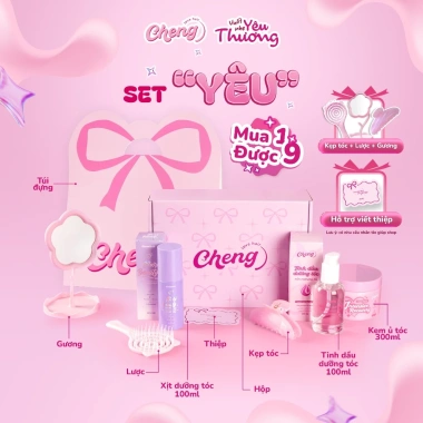 Set Quà Tặng Valentine 3 Trong 1 Kem ủ, Tinh Dầu, Xịt Dưỡng Chenglovehair - 339k