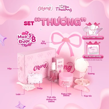 Set Quà Tặng Valentine 3 Trong 1 Kem ủ, Tinh Dầu, Xịt Dưỡng Chenglovehair - 339k