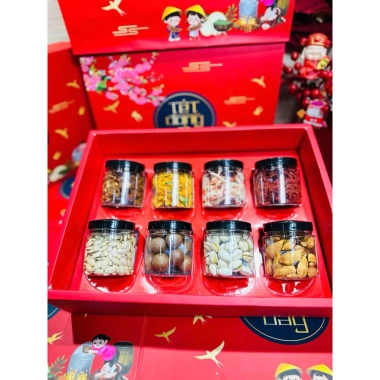 Set Quà Tết Đong Đầy Đoàn Viên Khô Hạt 8 Vị - Giảm Giá Đặc Biệt 337k 8