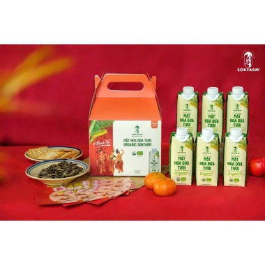 Set Quà Tết Dừa Khai Lộc 6 Hộp Mật Hoa Dừa Tươi Organic Sokfarm 330ml Tiệt Trùng Bù Khoáng Giảm Giá 258k 4