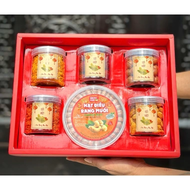 Set quà Tết hạt dinh dưỡng, trái cây sấy sang trọng, kèm túi chỉ 139.000 VND 10