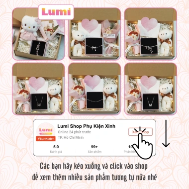 Set quà trang sức Lumi: vòng tay, dây chuyền Hello Kitty hoa gấu, hộp quà 119k 3 Set quà trang sức Lumi: vòng tay, dây chuyền Hello Kitty hoa gấu, hộp quà 119k 3
