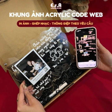 Set Quà Valentine Khung Ảnh Mica Trong Suốt và Code Web, Acrylic Tự Làm Giá 234k Erashop