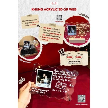 Set Quà Valentine Khung Ảnh Mica Trong Suốt và Code Web, Acrylic Tự Làm Giá 234k Erashop 8