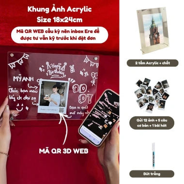 Set Quà Valentine Khung Ảnh Mica Trong Suốt và Code Web, Acrylic Tự Làm Giá 234k Erashop 10