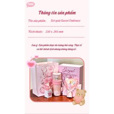 Set quà Valentine SWEET EMBRACE 5 món TUHU - Hộp sang trọng, túi giấy - Chỉ 499.000₫ 3