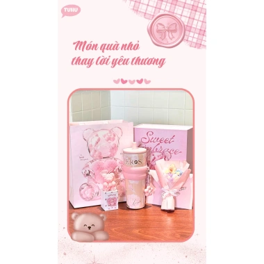 Set quà Valentine SWEET EMBRACE 5 món TUHU - Hộp sang trọng, túi giấy - Chỉ 499.000₫ 7