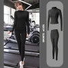 Set quần áo tập gym yoga 2 món nữ Quần dài áo khoác ôm body thời trang giá 249k