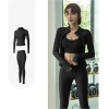 Set quần áo tập gym yoga 2 món nữ Quần dài áo khoác ôm body thời trang giá 249k 10