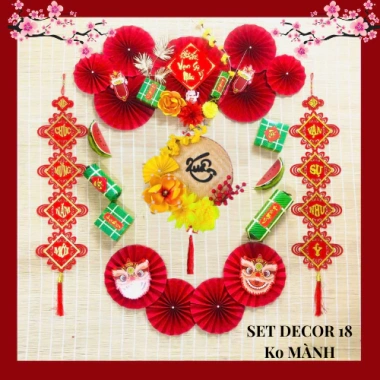 Set Quạt Decor Màu Đỏ Trang Trí Tết Nguyên Đán 2.026 Bính Ngọ Giá Ưu Đãi 105k