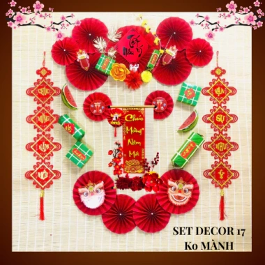 Set Quạt Decor Màu Đỏ Trang Trí Tết Nguyên Đán 2.026 Bính Ngọ Giá Ưu Đãi 105k