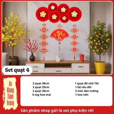 Set Quạt Giấy Đỏ Đón Xuân 2.026 – Kim Phát, Kèm Băng Dính Trang Trí Nhà Cửa, Quán Cà Phê, Lớp Học – Giá chỉ 125.000₫ 4