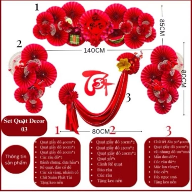Sét quạt trang trí 4 combo đầy đủ - Thiết kế sang trọng, giá ưu đãi 348.900₫ 2