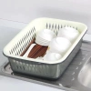Sét rổ nhựa kèm chậu đựng rau củ, úp chén bát, úp cốc, nắp tiện, ngăn bụi bẩn 48.999₫ 3