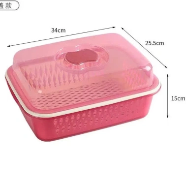 Sét rổ nhựa kèm chậu đựng rau củ, úp chén bát, úp cốc, nắp tiện, ngăn bụi bẩn 48.999₫ 8
