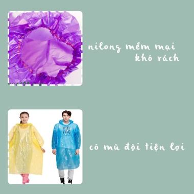 Set sỉ 10 áo mưa giấy đa màu – Đi đường, phượt, tái sử dụng, chống thấm nhẹ, bảo vệ toàn diện, độ bền cao, chỉ 12.000₫