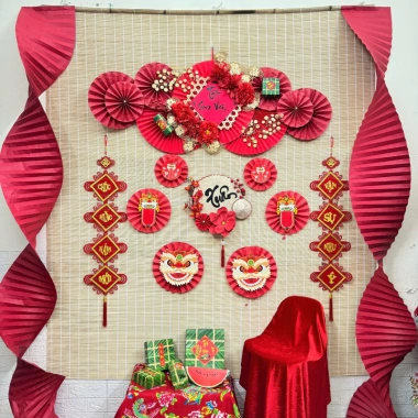Set Tết Hoa Xuân Mới 2.026 - Trang trí mành tre ngày Tết, bình ngọ, không kèm mành tre, giá 175.420 VND