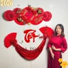 Set Tết Hoa Xuân Mới 2.026 - Trang trí mành tre ngày Tết, bình ngọ, không kèm mành tre, giá 175.420 VND 9