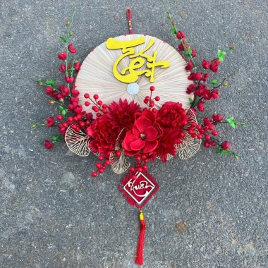 Set Tết Nón Quai Thao - Trang trí Tết Nguyên Đán, không gian lễ hội ấm cúng cho gia đình, cửa hàng, giảm còn 269.000₫ 3