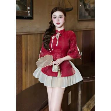 Set tết UYÊN ƯƠNG BIGSIZE 2.026 kèm chân váy - Giao trước Tết, giá chỉ 189k