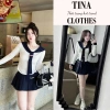 Set thu đông nữ áo thun và chân váy ngắn Tina xếp ly Hàn Quốc hcom3.031 - 229k