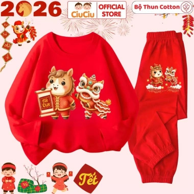 Set Thun Tết Bính Ngọ 2.026 CIUCIU cho Bé Trai và Bé Gái - Quần Áo Dài Tay Thu Đông 197k 4