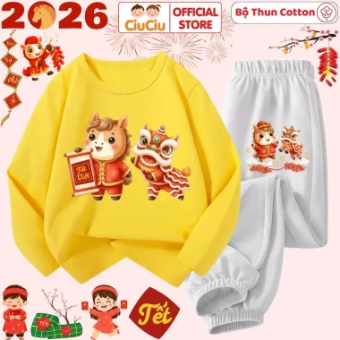 Set Thun Tết Bính Ngọ 2.026 CIUCIU cho Bé Trai và Bé Gái - Quần Áo Dài Tay Thu Đông 197k 6