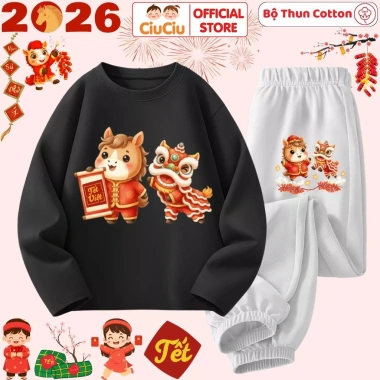 Set Thun Tết Bính Ngọ 2.026 CIUCIU cho Bé Trai và Bé Gái - Quần Áo Dài Tay Thu Đông 197k 8