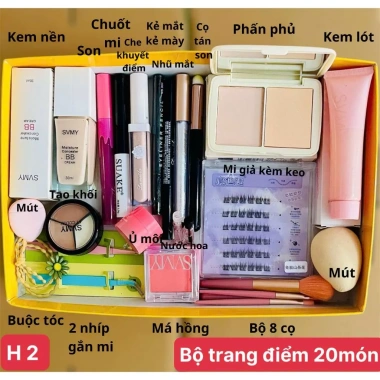 Set Trang Điểm 27 Món - Kem Nền, Phấn Phủ, Che Khuyết Điểm, Tạo Khối, Má Hồng, Nhũ Mắt - 79.000 VND 3 Set Trang Điểm 27 Món - Kem Nền, Phấn Phủ, Che Khuyết Điểm, Tạo Khối, Má Hồng, Nhũ Mắt - 79.000 VND 3
