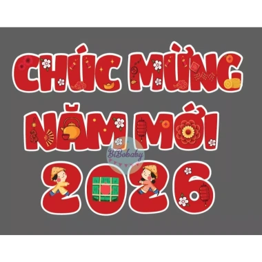 Sét trang trí bảng Tết 2.026 ép plastic tặng nam châm lá, chỉ 20.000₫ – BiBobaby Decor 7