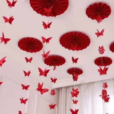 Sét trang trí cưới hỏi, Tết 2.026, quạt giấy gấp sẵn, dây bướm Hỷ 3D – Giá 29.000 VNĐ 3 Sét trang trí cưới hỏi, Tết 2.026, quạt giấy gấp sẵn, dây bướm Hỷ 3D – Giá 29.000 VNĐ 3