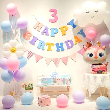 Set Trang Trí Sinh Nhật Bé Trai và Bé Gái - Bong Bóng Bay Happy Birthday, Tặng Số Tuổi, Giá Ưu Đãi 75.000 VND 9