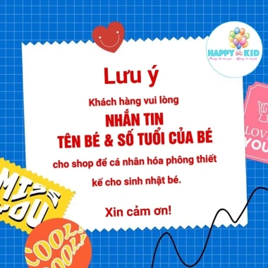 Set trang trí sinh nhật thôi nôi, rồng kèm bạt chibi hashtag HAPPYKID PARTY 2 Set trang trí sinh nhật thôi nôi, rồng kèm bạt chibi hashtag HAPPYKID PARTY 2