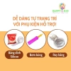 Set trang trí sinh nhật thôi nôi, rồng kèm bạt chibi hashtag HAPPYKID PARTY 4