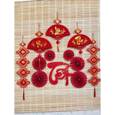 Set trang trí Tết 2.025 - Decor treo tường, không kèm mạnh sau, giá ưu đãi 45.000₫ 2