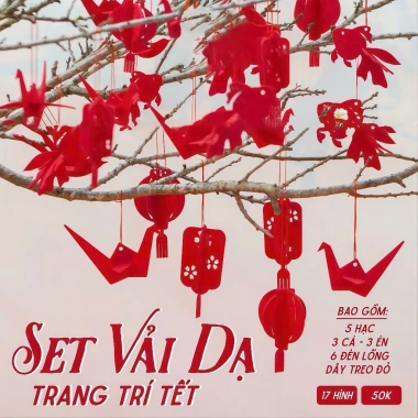 Set Trang Trí Tết 2.026 17 Chi Tiết Đỏ May Mắn Phú Quý - Giá 50.000