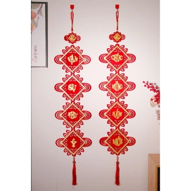 Sét Trang Trí Tết 2.026 Combo Cặp Liễng và Ông Thần Tài Lắc Đầu, Bộ 6 Quạt Giấy Độc Đáo Giá 75.000 VNĐ 3
