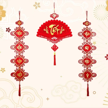 Sét Trang Trí Tết 2.026 Combo Cặp Liễng và Ông Thần Tài Lắc Đầu, Bộ 6 Quạt Giấy Độc Đáo Giá 75.000 VNĐ 8