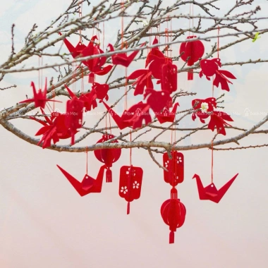 Set trang trí Tết 2.026 dạ 17 chi tiết màu đỏ may mắn, phú quý, giá chỉ 19.900đ 4 Set trang trí Tết 2.026 dạ 17 chi tiết màu đỏ may mắn, phú quý, giá chỉ 19.900đ 4