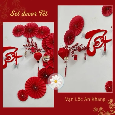 Set Trang Trí Tết Bính Ngọ 2.026 - Bộ Quạt Nhà Cửa Lớp Học Keo Dán Giá 285.000 VND