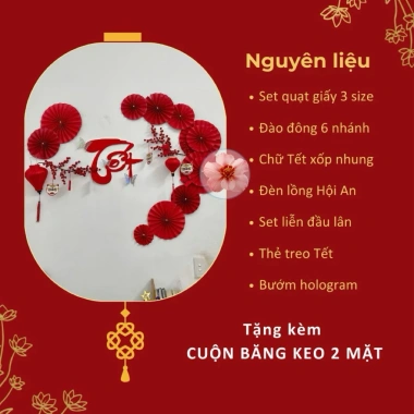 Set Trang Trí Tết Bính Ngọ 2.026 - Bộ Quạt Nhà Cửa Lớp Học Keo Dán Giá 285.000 VND