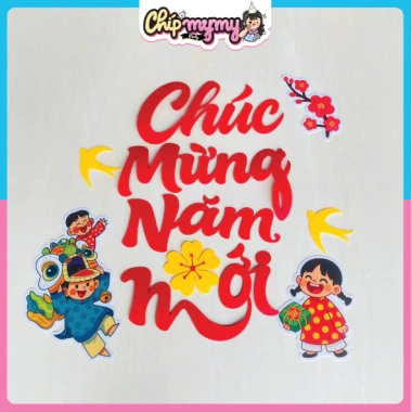 Sét trang trí Tết vải dạ Chúc Mừng Năm Mới 2.026 - Giá ưu đãi 119.000đ