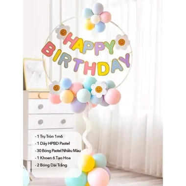 Set Trụ Bóng Tròn Sini Decor - Trụ Kèm Bóng Trang Trí Sinh Nhật Bé Ưu Đãi 85k