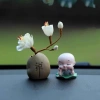 Set Tượng Chú Tiểu Bình An & Bình Hoa Gỗ Hoàng Dương Cao Cấp - Taplo Ô Tô có tinh dầu 5